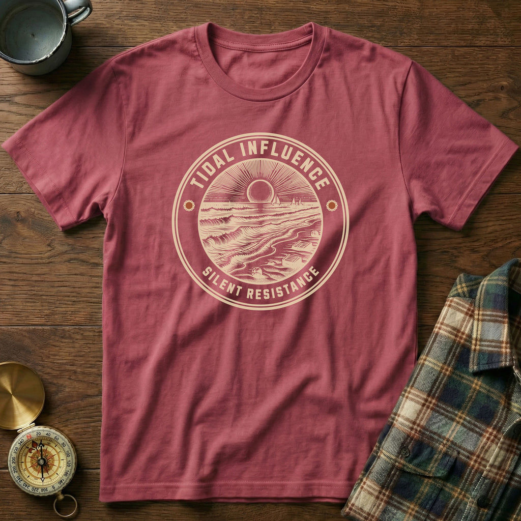 Tidal Influence Silent Resistance T-Shirt in Crimson