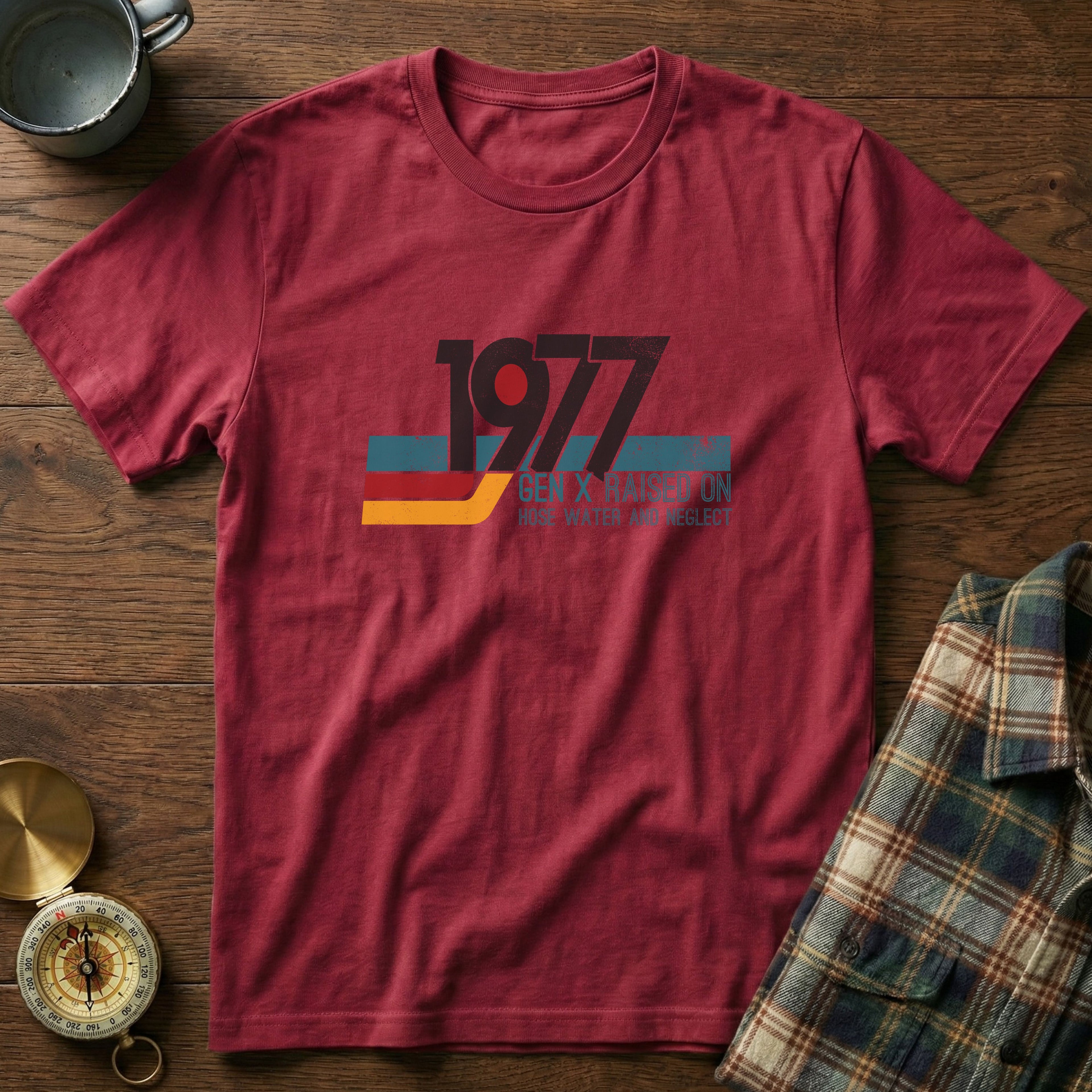 1977 Gen X Raised on Hose Water T-Shirt in Crimson