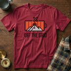 Off The Grid Retro Battery T-Shirt in Crimson