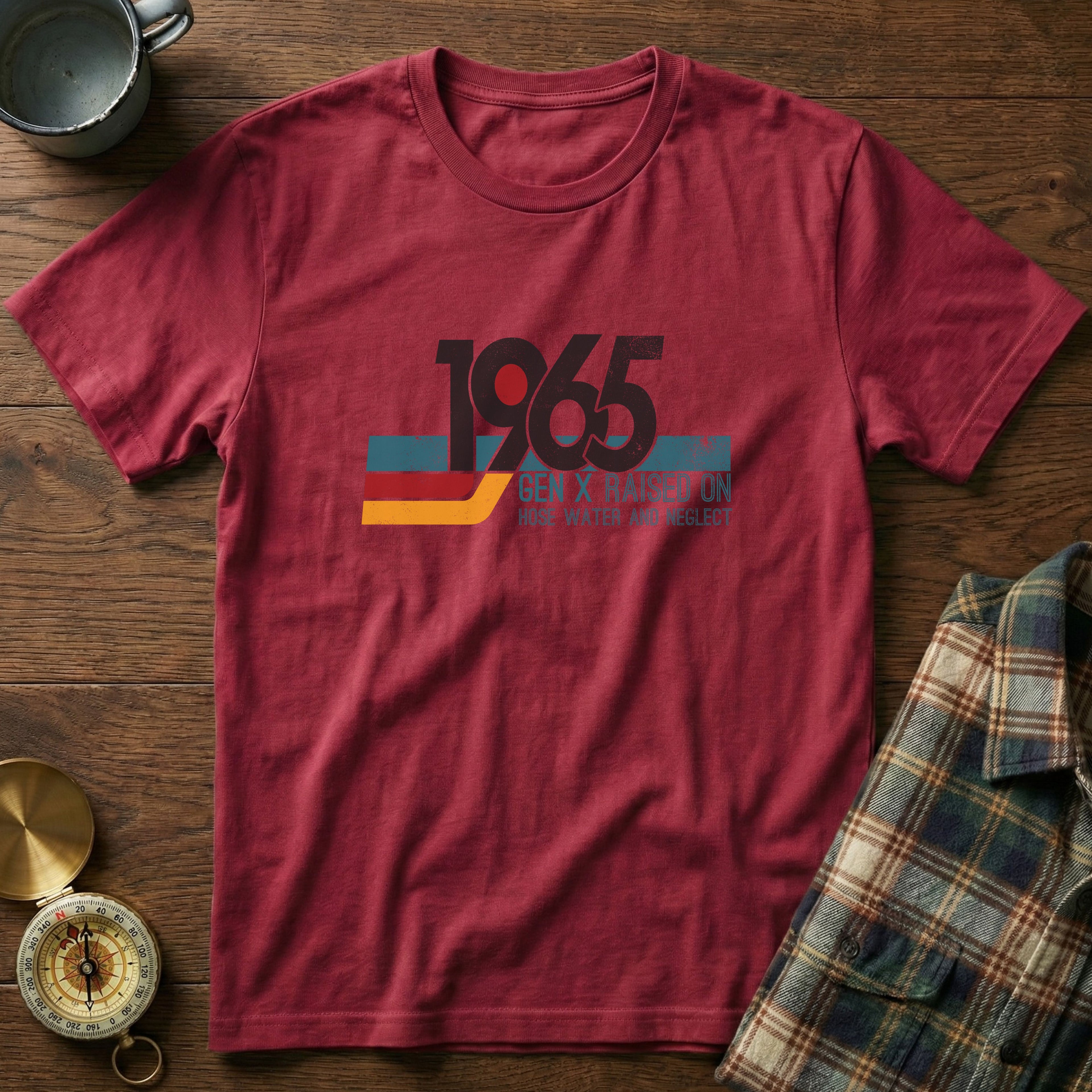 1965 Gen X Raised on Hose Water T-Shirt in Crimson