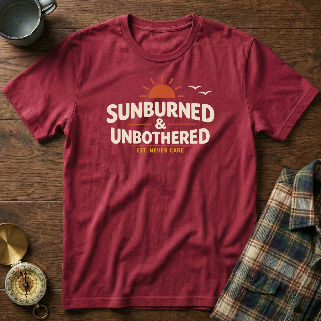 Sunburned & Unbothered Graphic T-Shirt in Crimson
