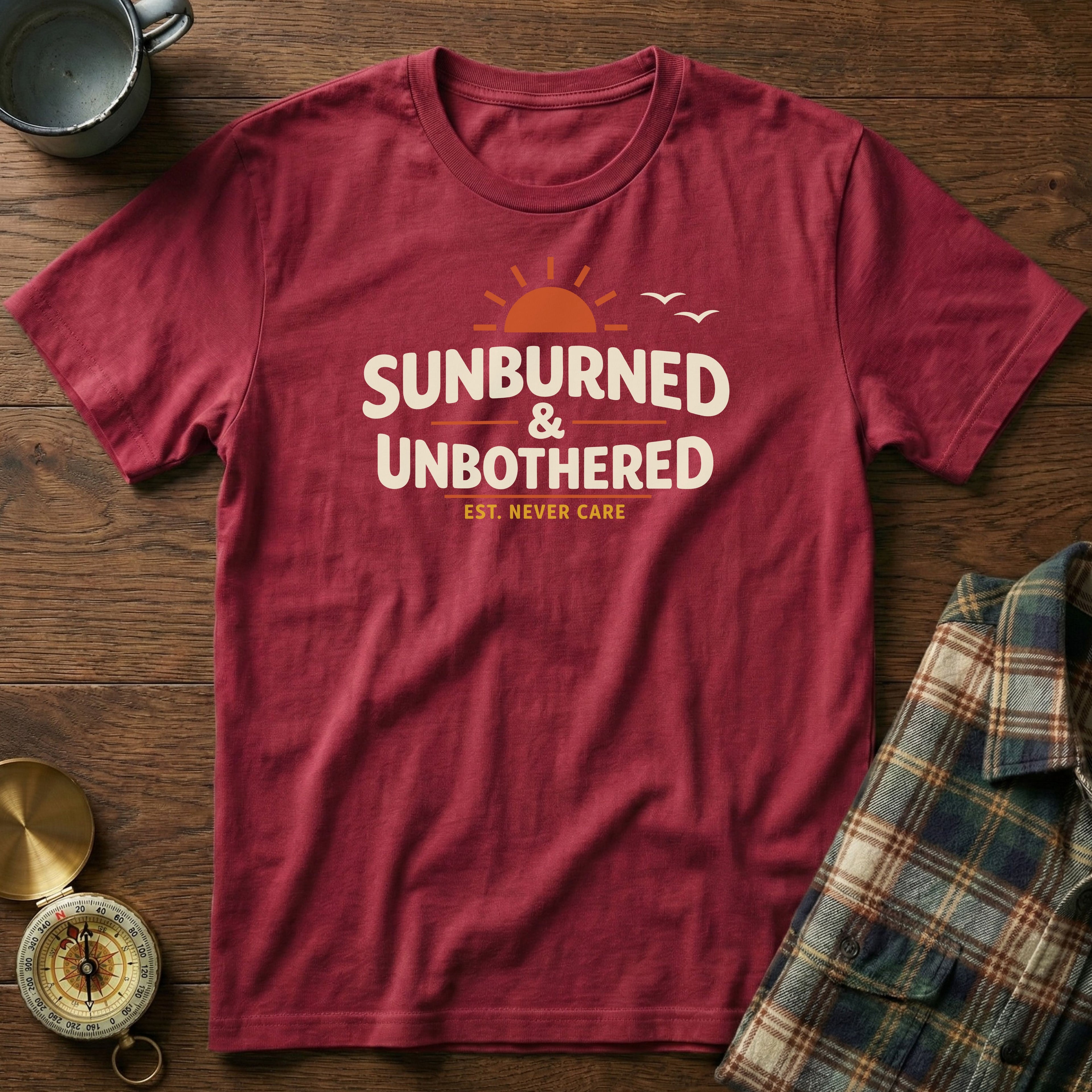 Sunburned & Unbothered Graphic T-Shirt in Crimson