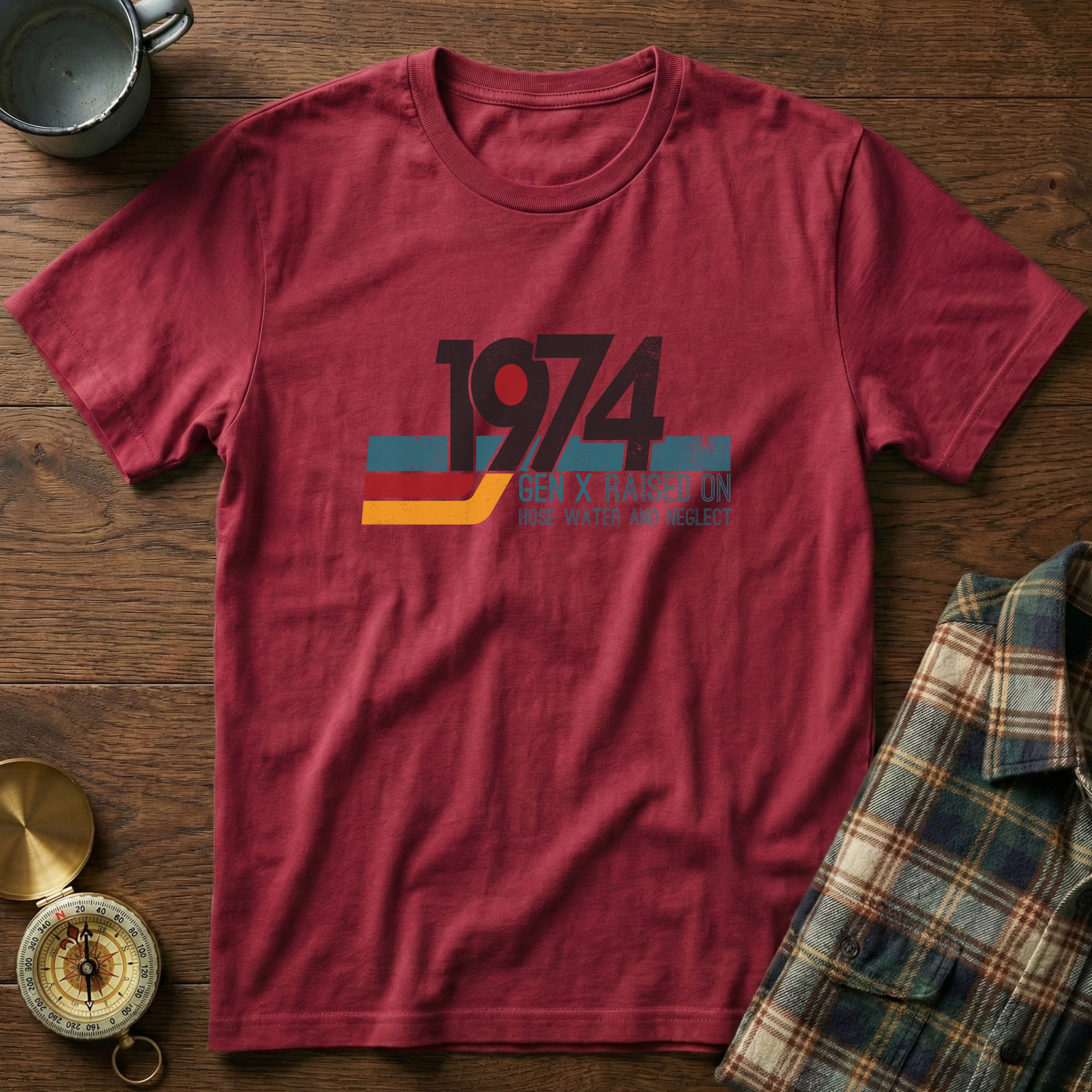 1974 Gen X Raised on Hose Water T-Shirt in Crimson