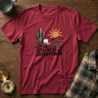 Mindful Cactus & Sun Scene T-Shirt in Crimson