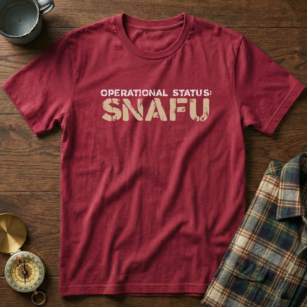 Operational Status: SNAFU T-Shirt in Crimson