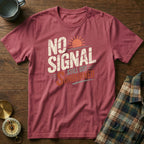 No Signal Still Got Sunburned Coastal Local T-Shirt in Crimson