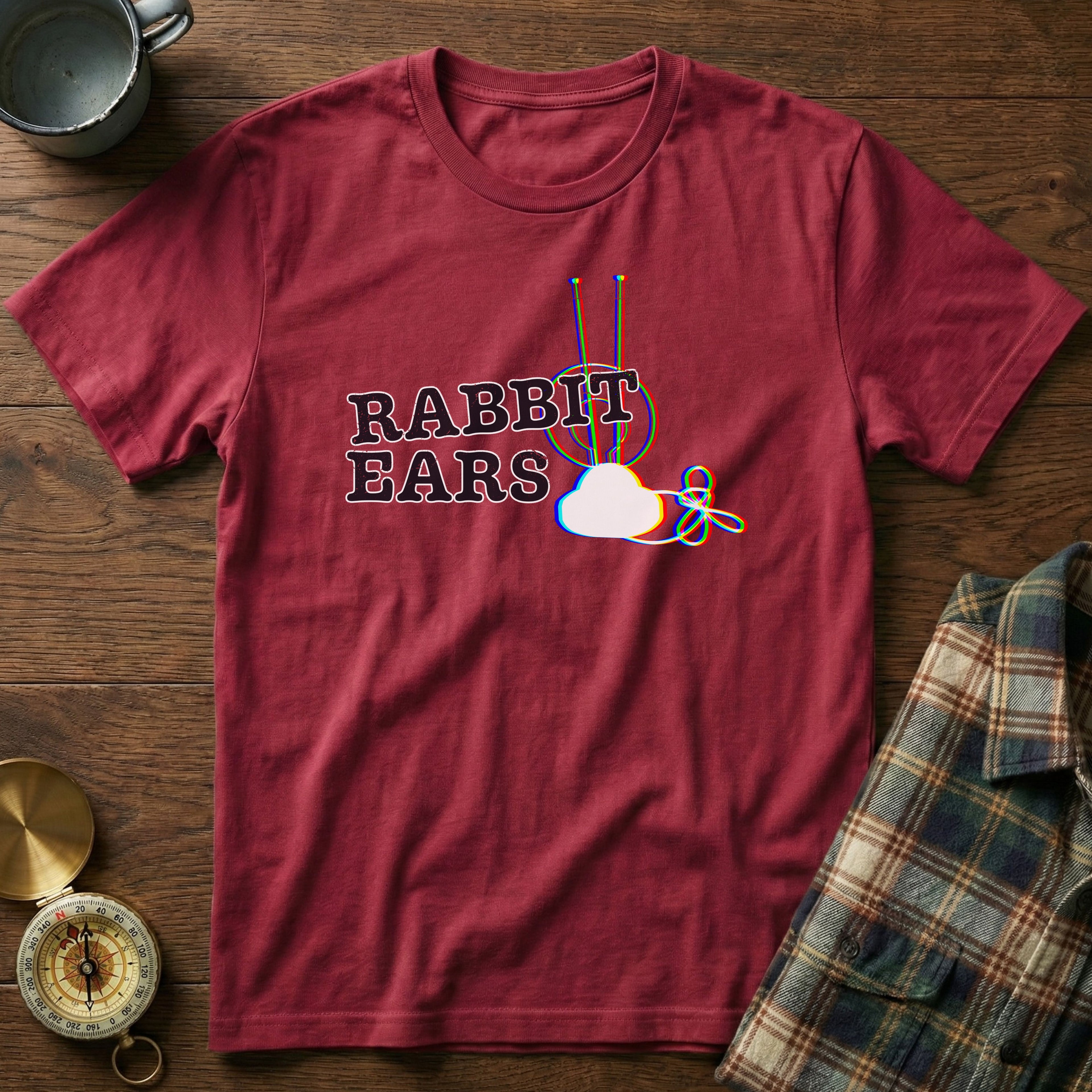 RABBIT EARS Glitch EDM T-Shirt in Crimson