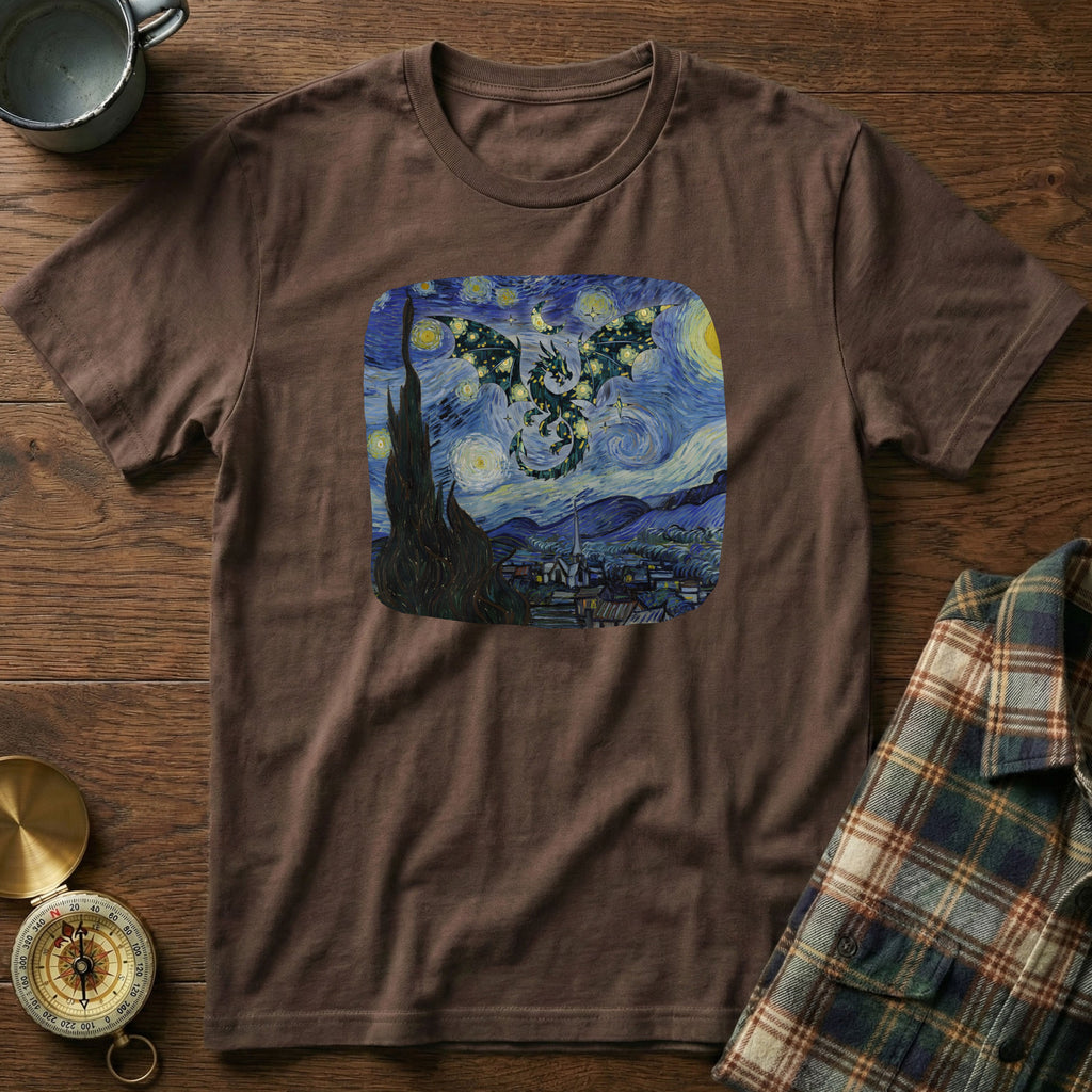 Dragon in Starry Night Van Gogh T-Shirt