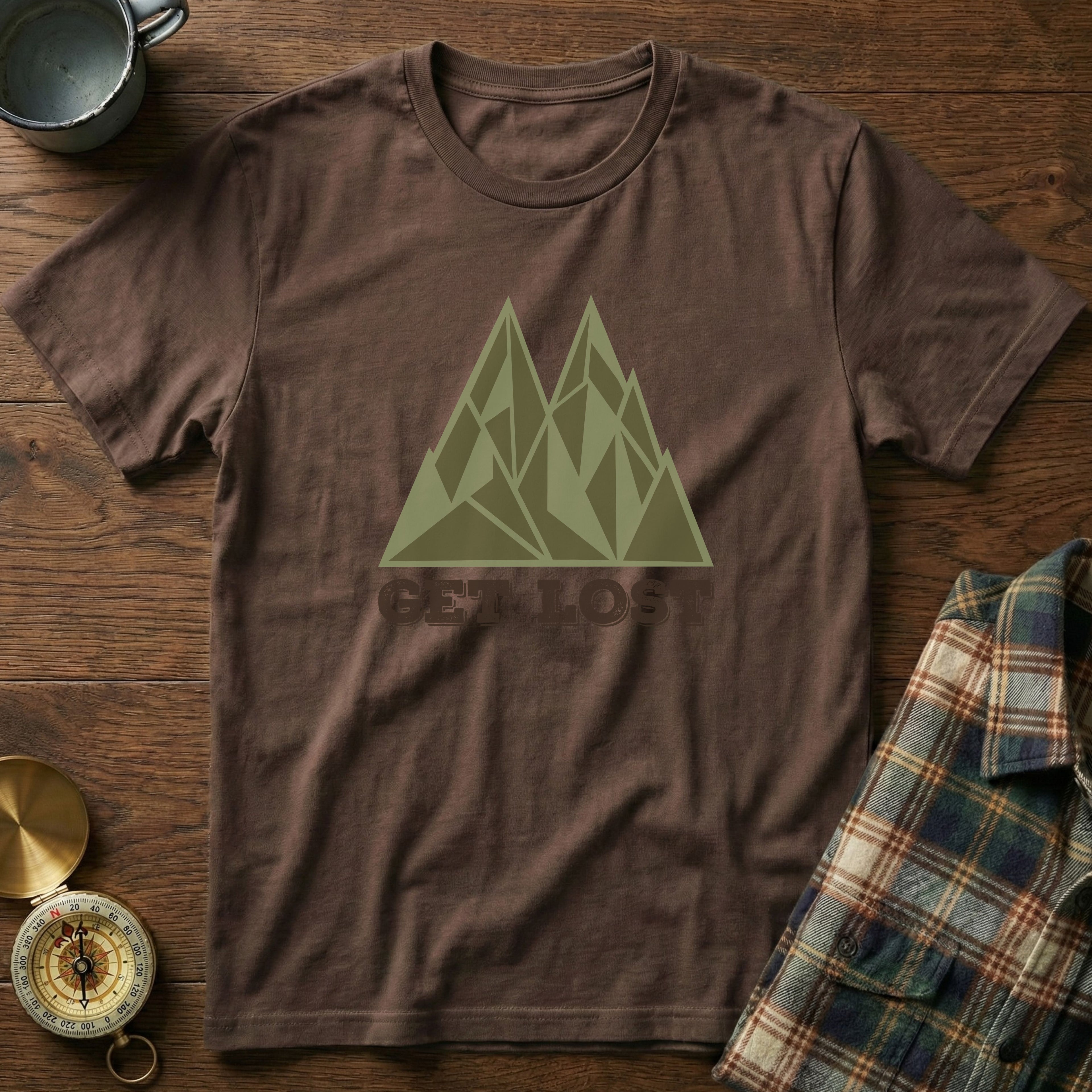 Get Lost Retro Geometric Mountain T-Shirt