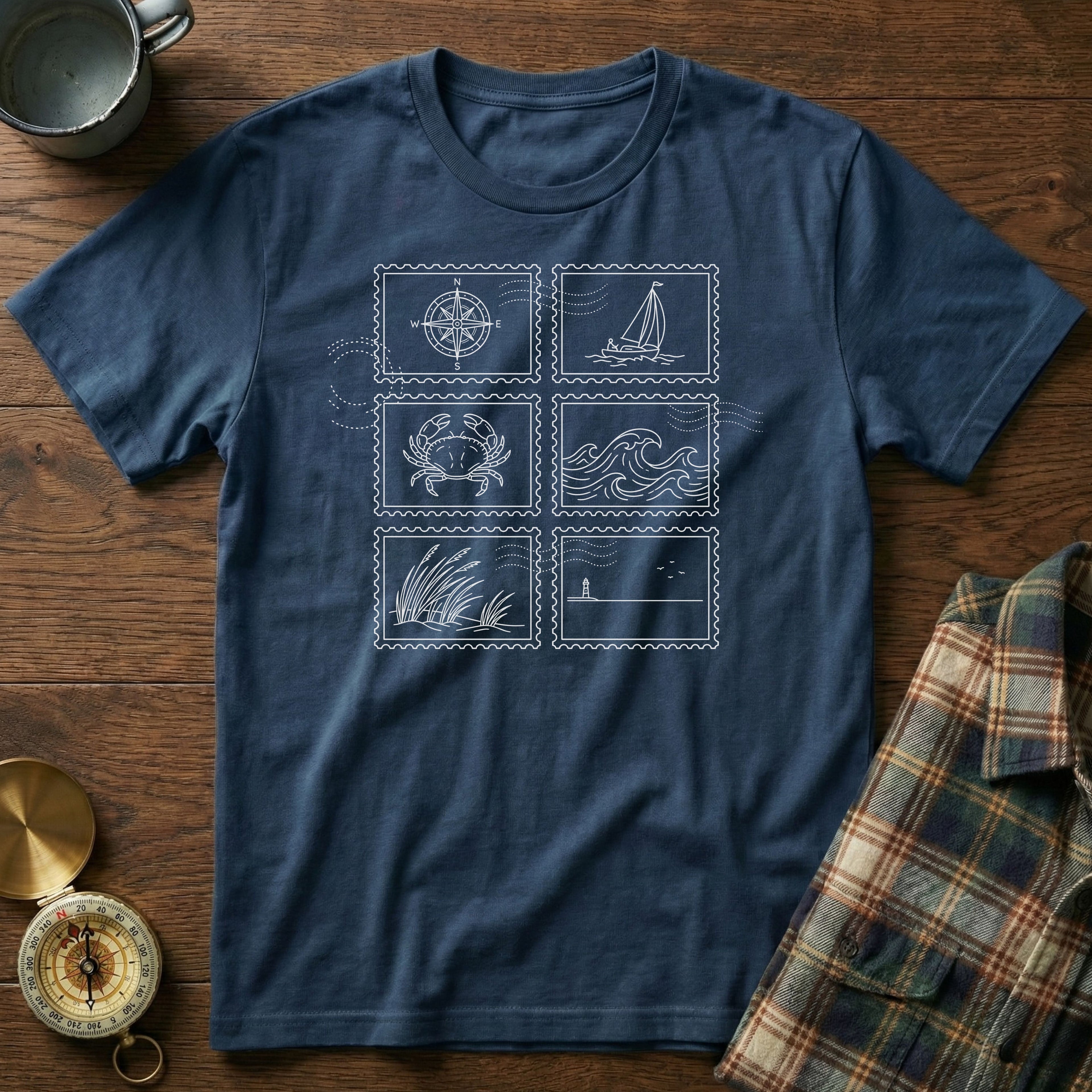 Coastal Wanderer Stamp Collection T-shirt