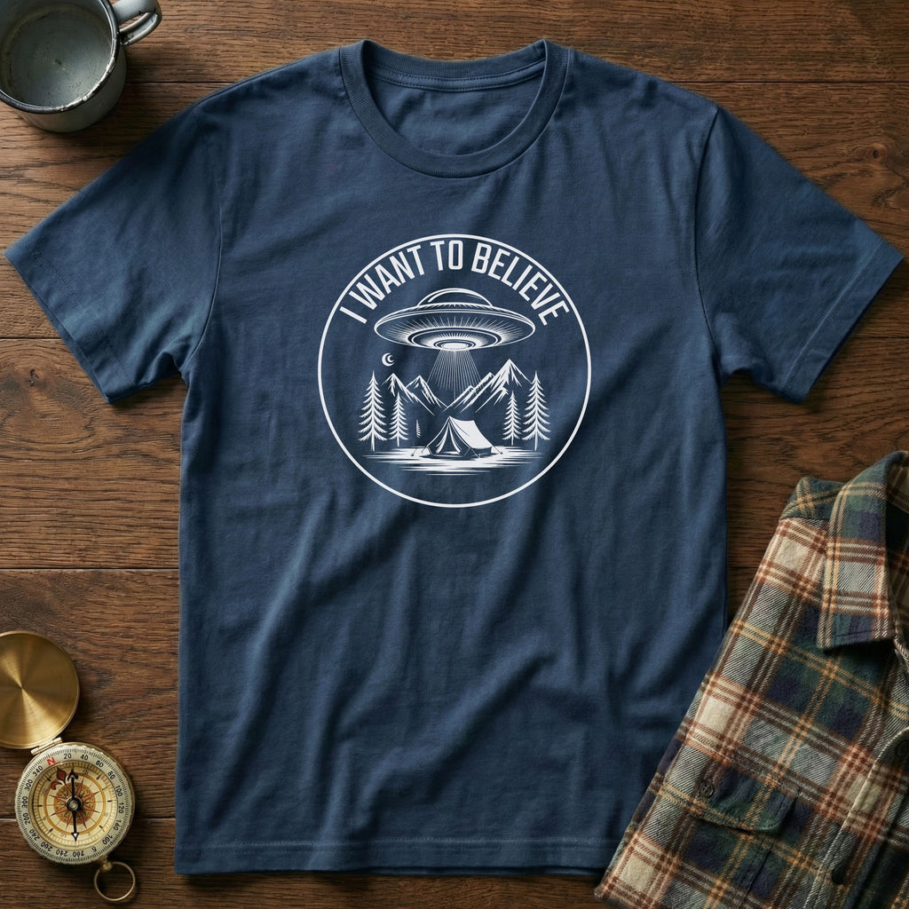 I WANT TO BELIEVE UFO Camping T-Shirt