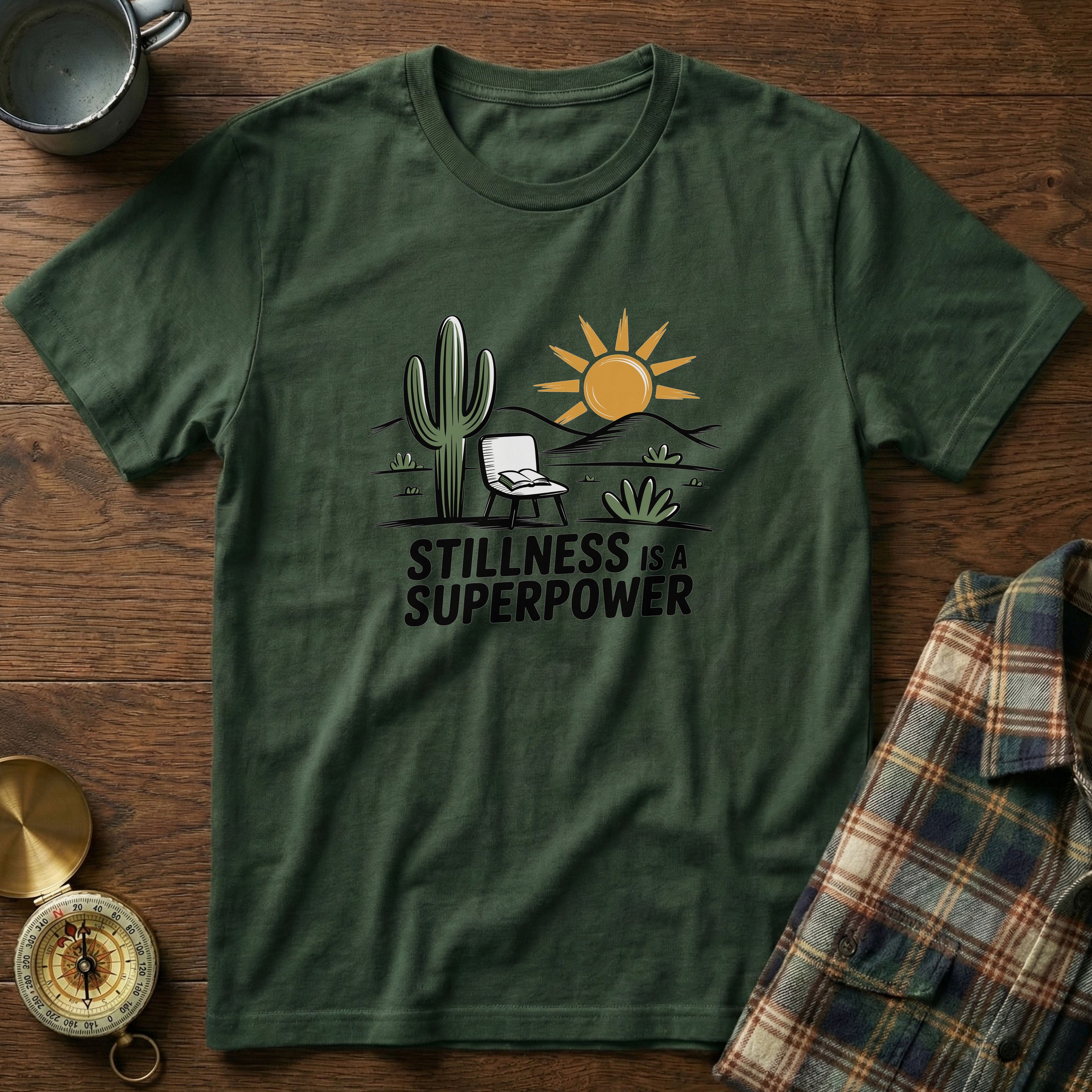 Mindful Cactus & Sun Scene T-Shirt