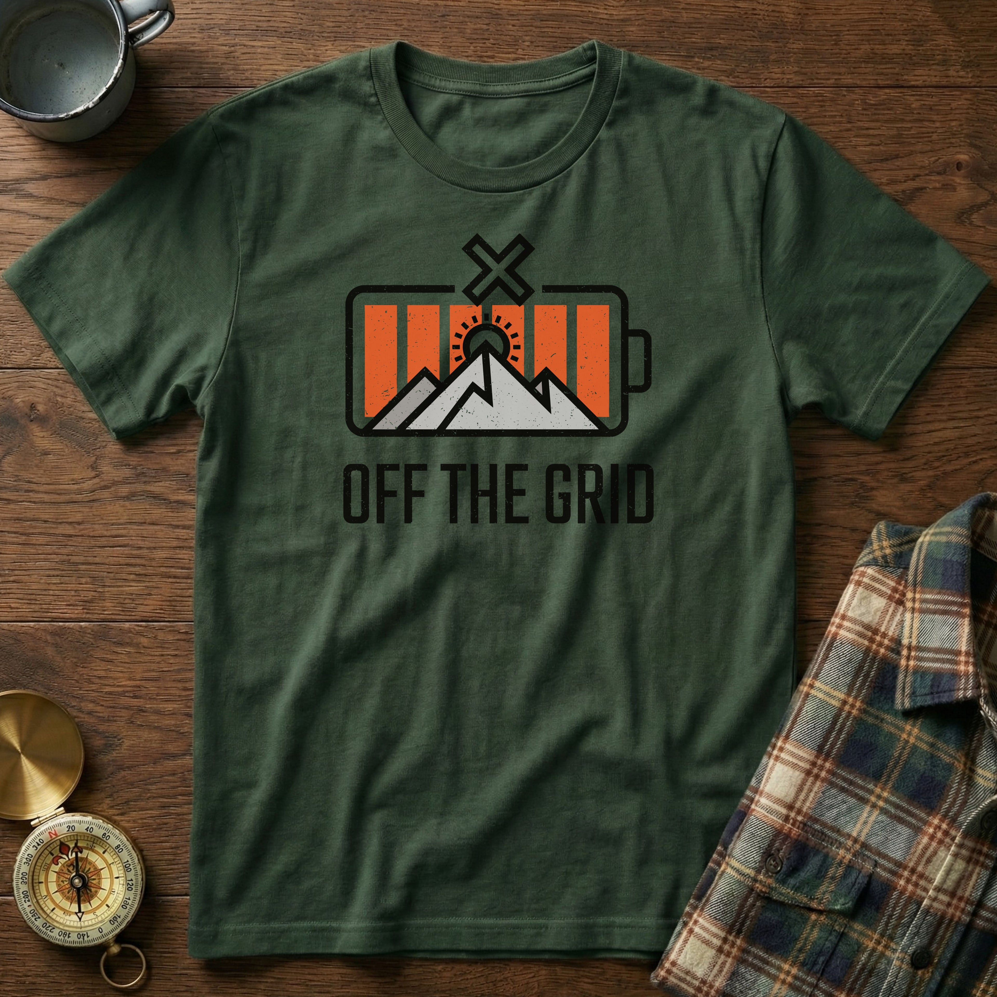 Off The Grid Retro Battery T-Shirt