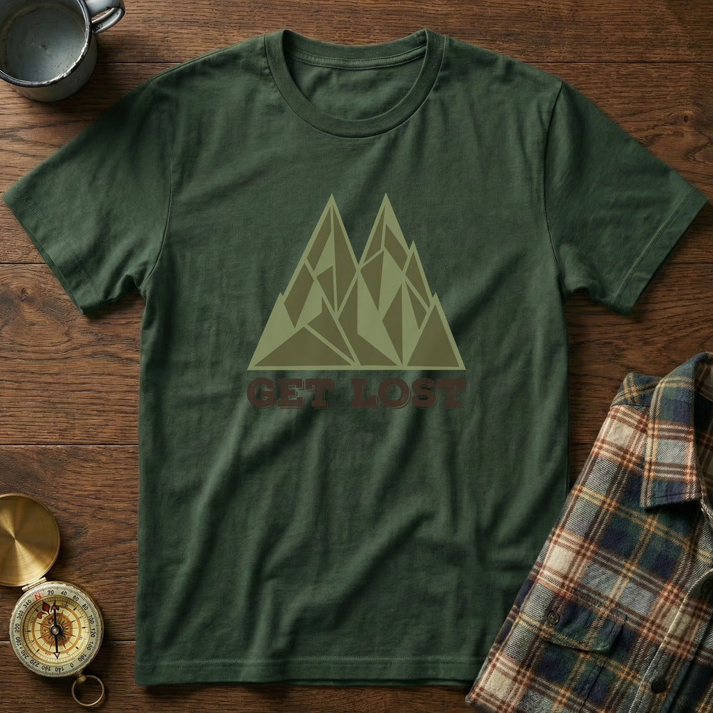 Get Lost Retro Geometric Mountain T-Shirt
