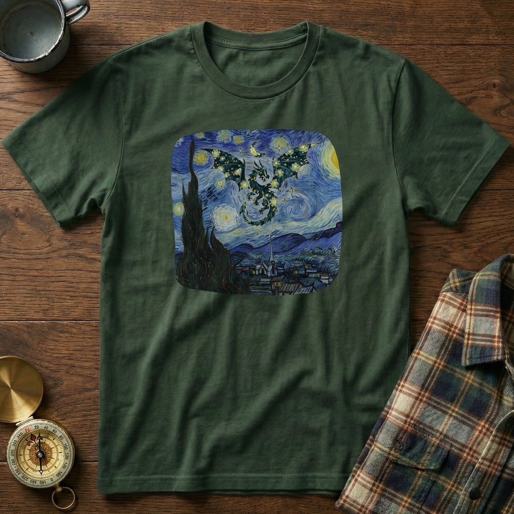 Dragon in Starry Night Van Gogh T-Shirt