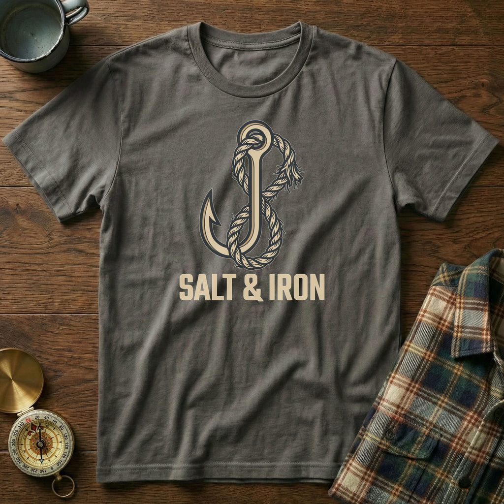 Salt and Iron Anchor Rope T-shirt in Pepper