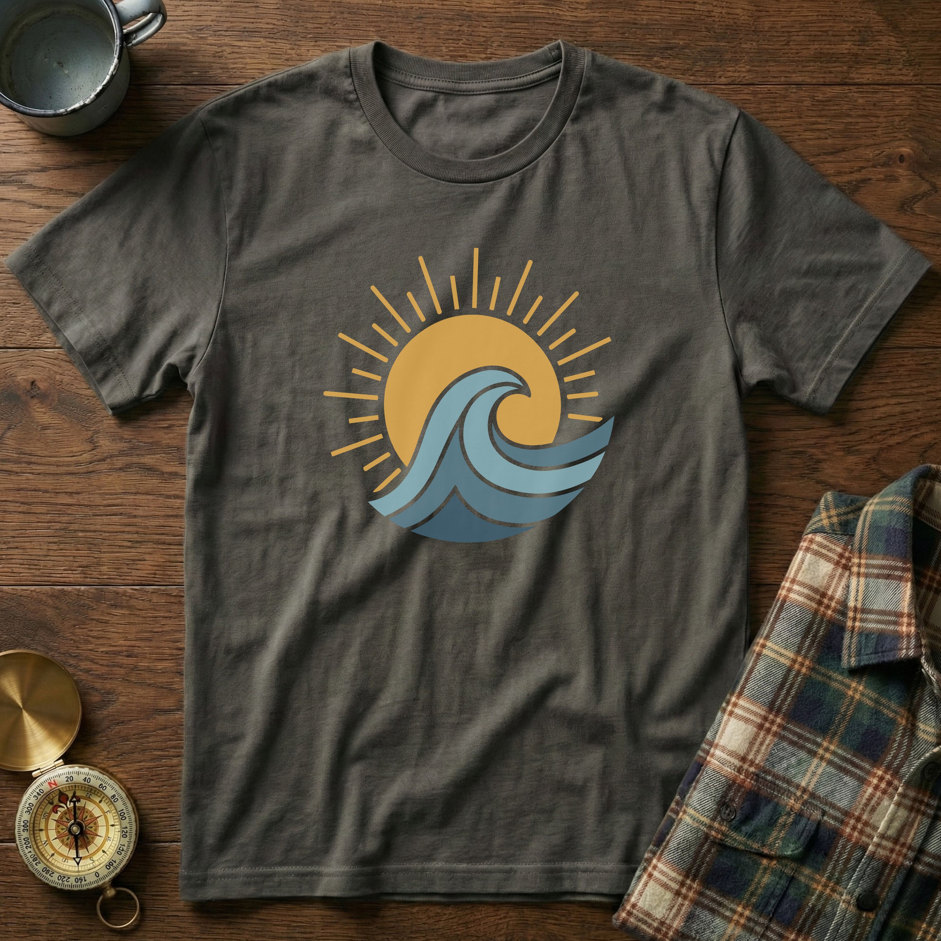Sun Surf and Waves Graphic T-Shirt in Pepper