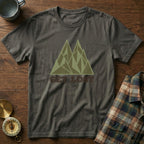 Get Lost Retro Geometric Mountain T-Shirt in Pepper