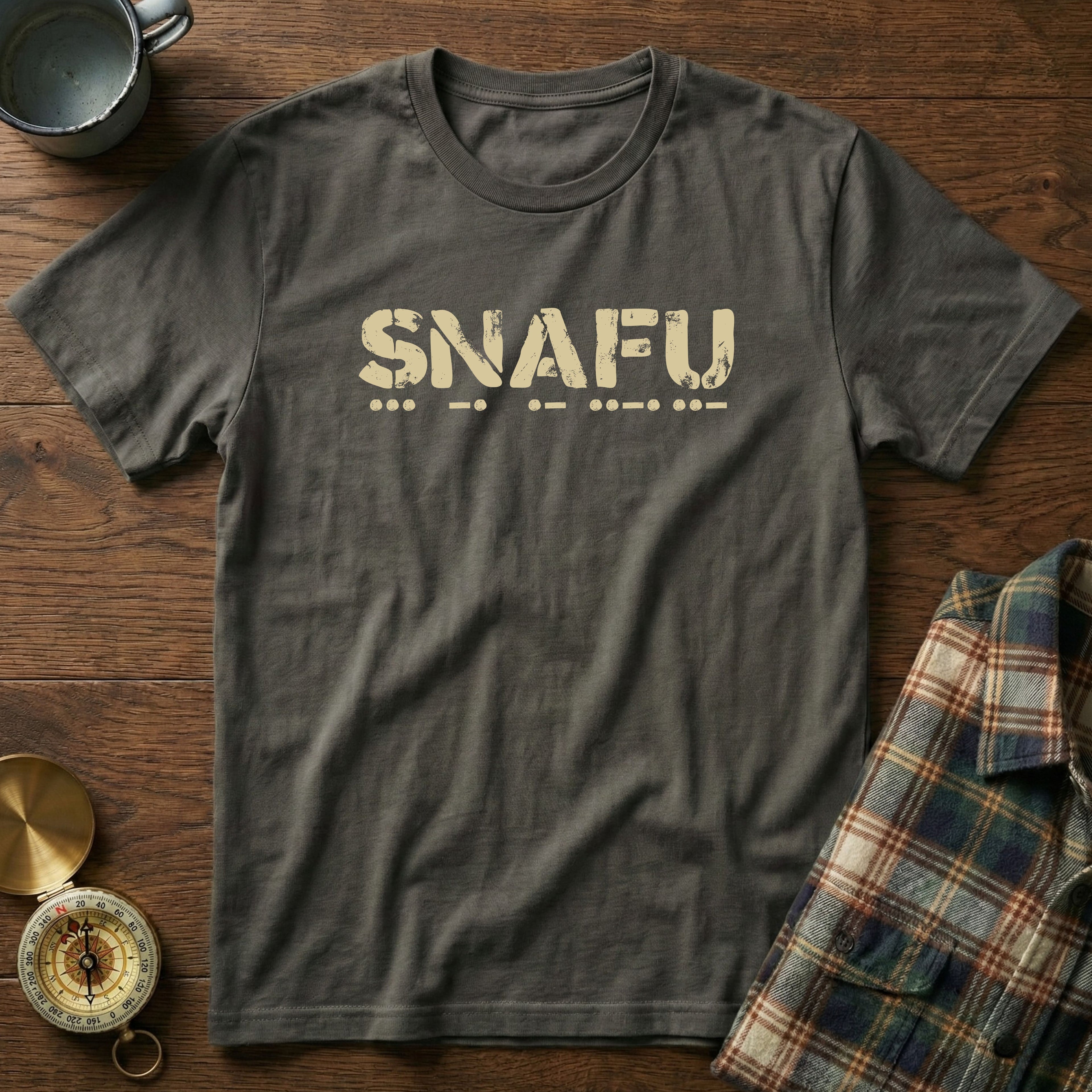 SNAFU Morse Code T-Shirt in Pepper