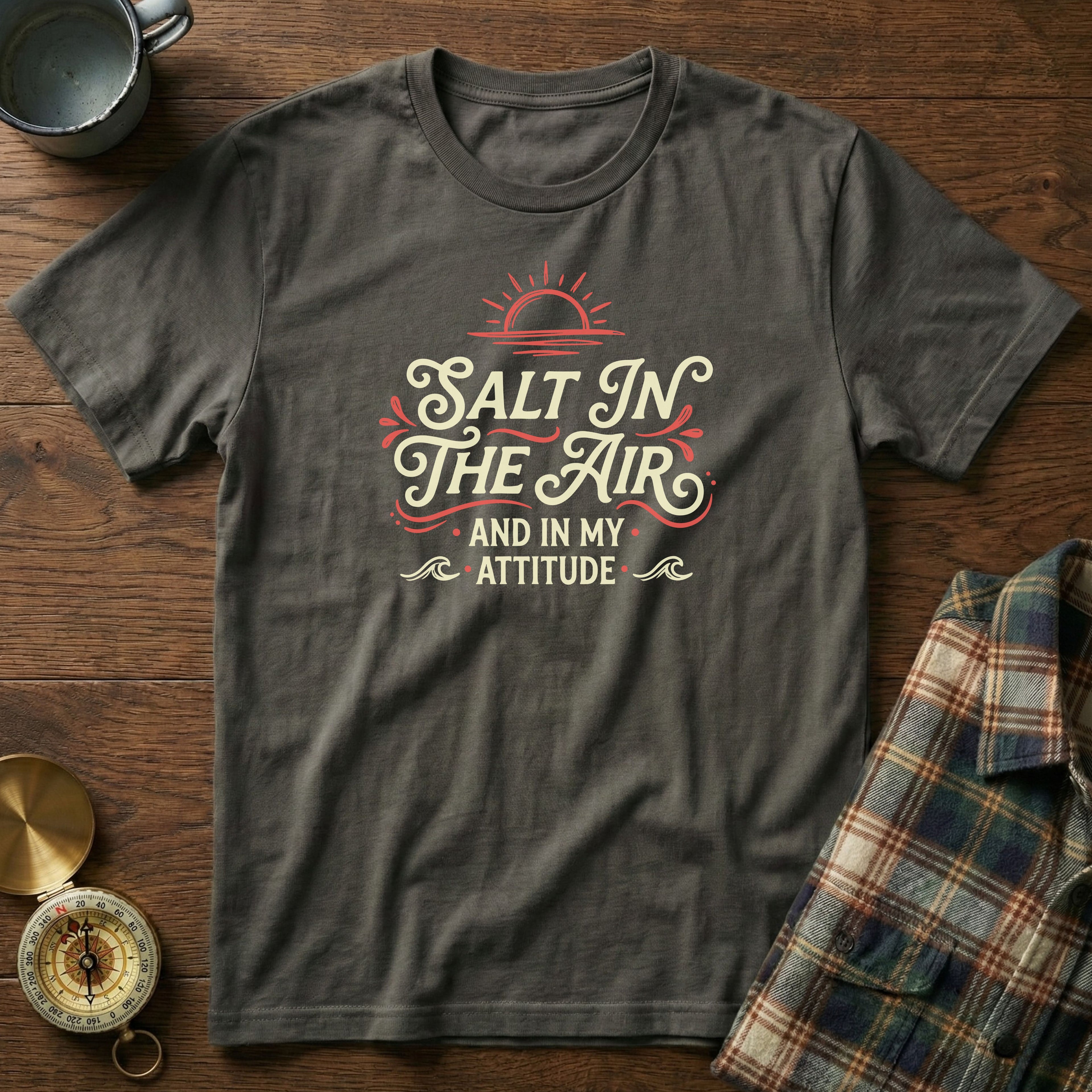 Salt In The Air And In My Attitude T-Shirt in Pepper