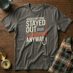Coastal Fishing Snark Sunburnt Anyway T-shirt in Pepper