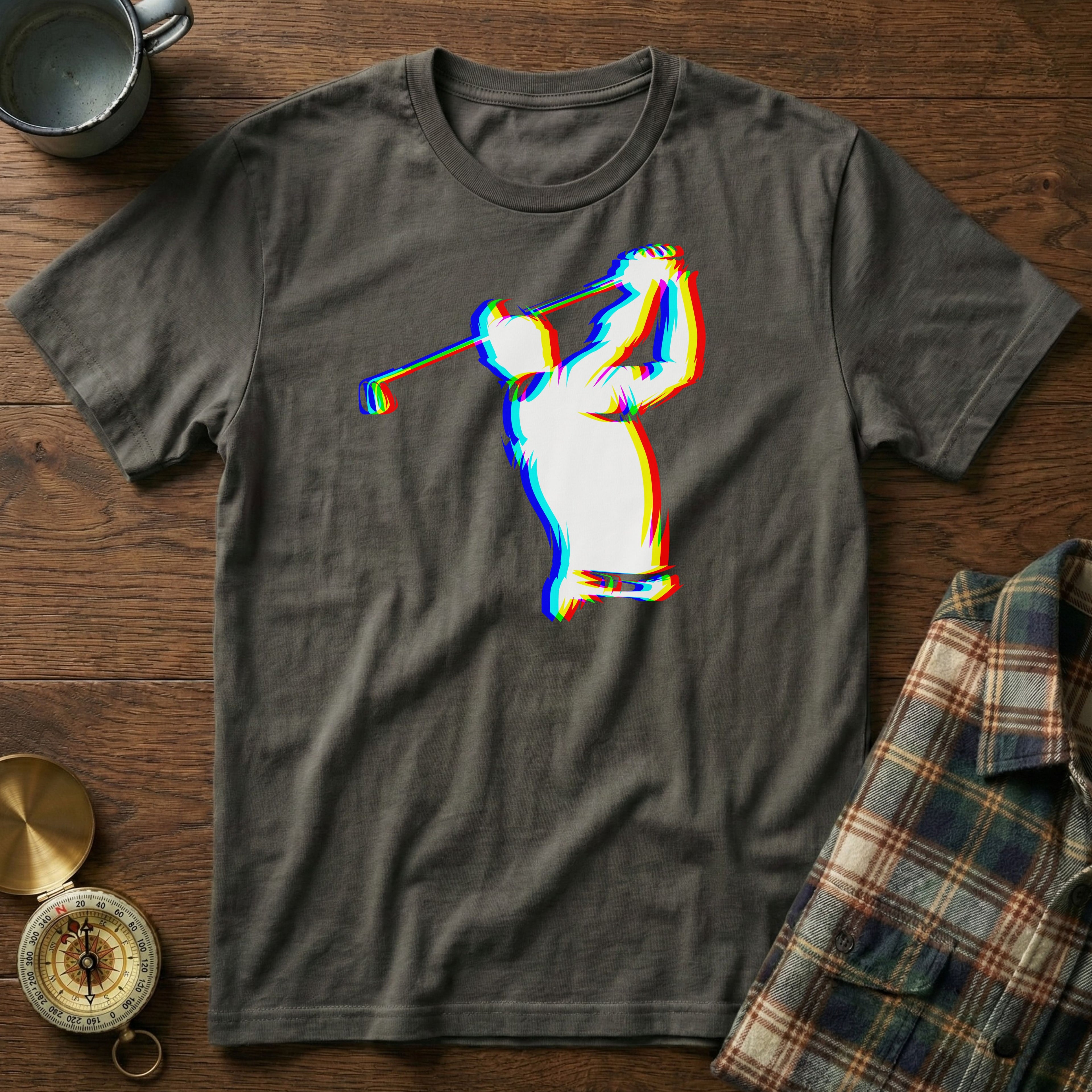 EDM Glitch Golf T-Shirt in Pepper