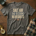 Salt Air Bad Decisions No Regrets Nautical T-Shirt in Pepper