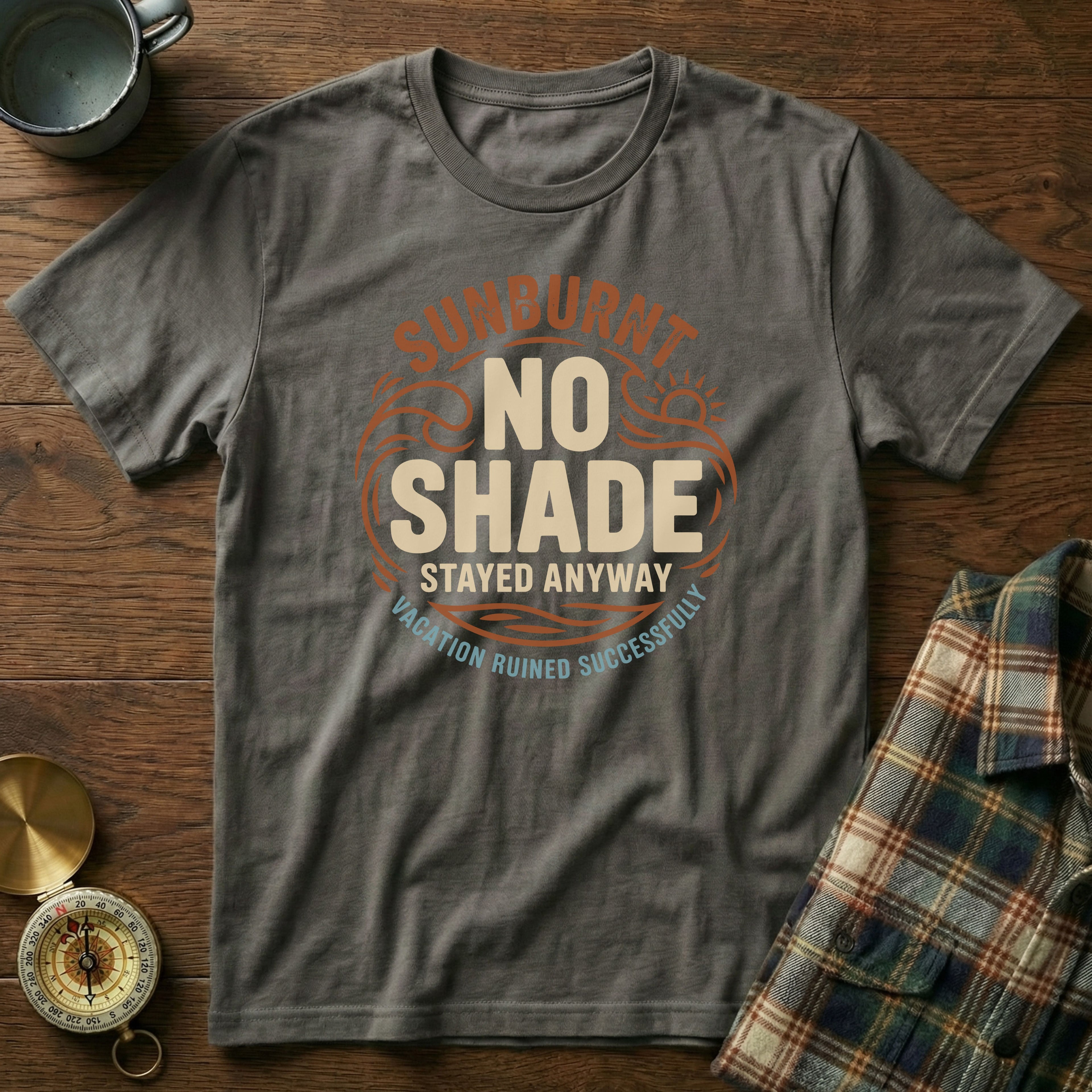 Sun Lover No Shade Stayed Anyway T-shirt in Pepper