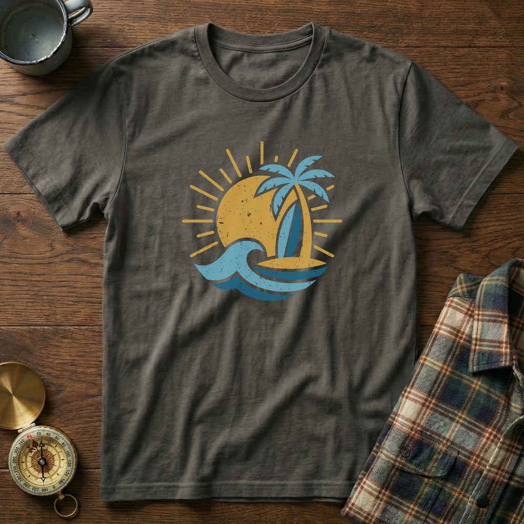 Vintage Island Sun Surf T-Shirt in Pepper