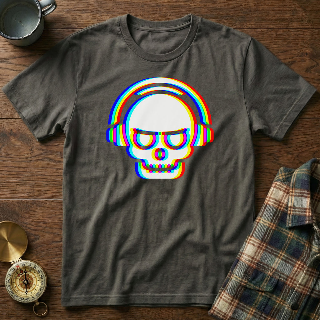 Rave DJ Skull T-Shirt in Pepper
