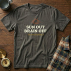 Coastal Escape Sun Out Brain Off T-Shirt in Pepper