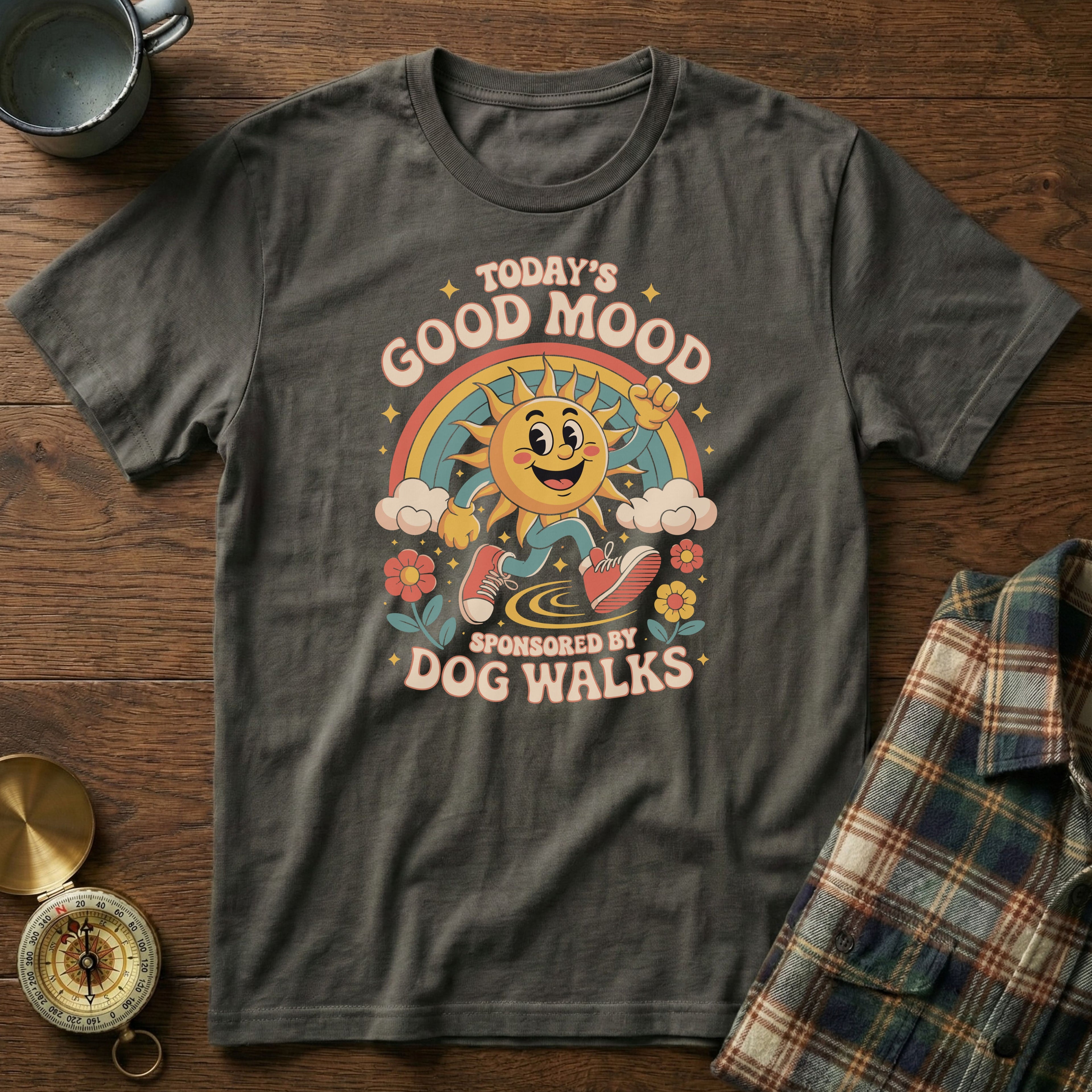 Today's Good Mood Sponsored by Dog Walks T-Shirt in Pepper