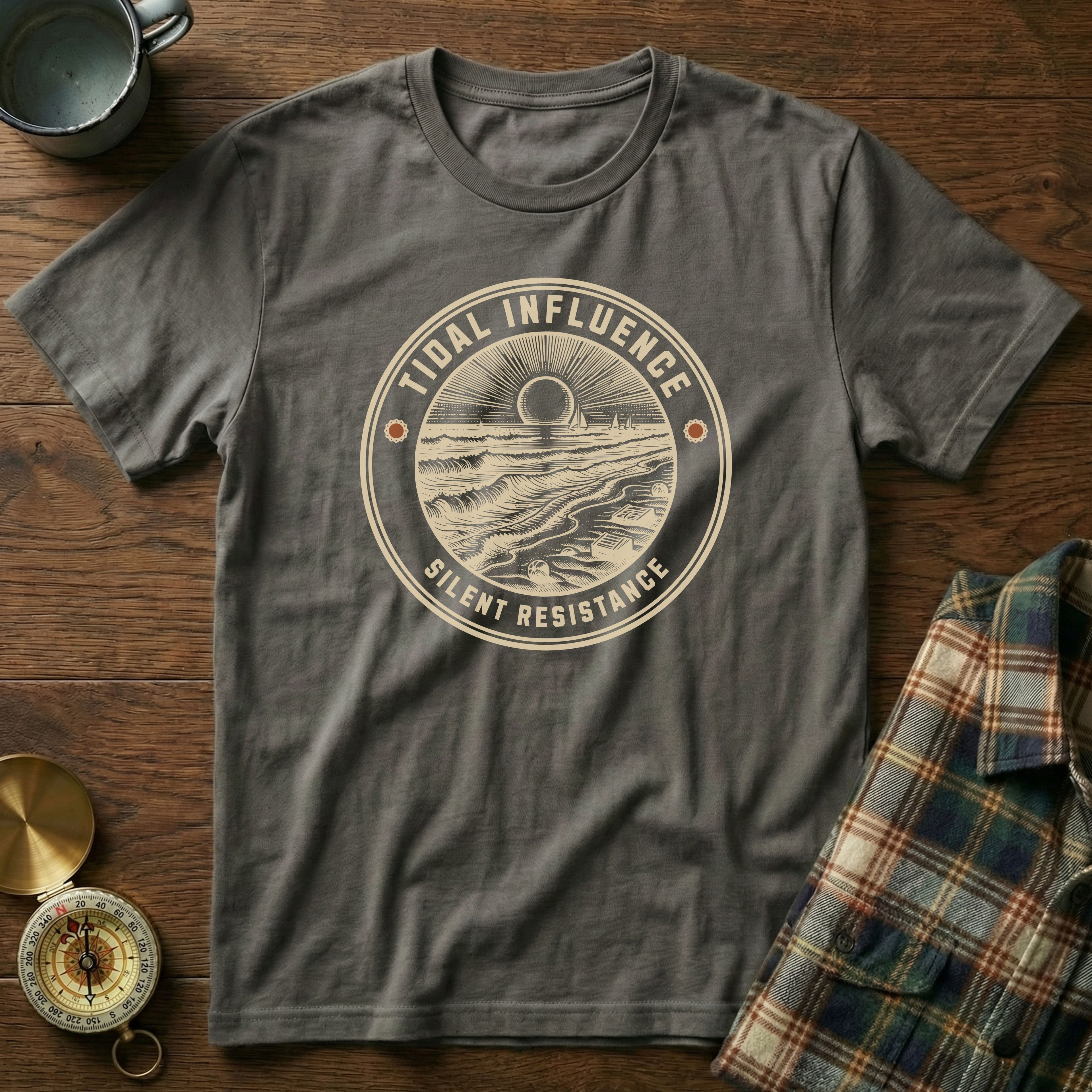 Tidal Influence Silent Resistance T-Shirt in Pepper