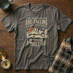 The Mountains Are Calling Wifi And Internet Is Terrible T-shirt in Pepper