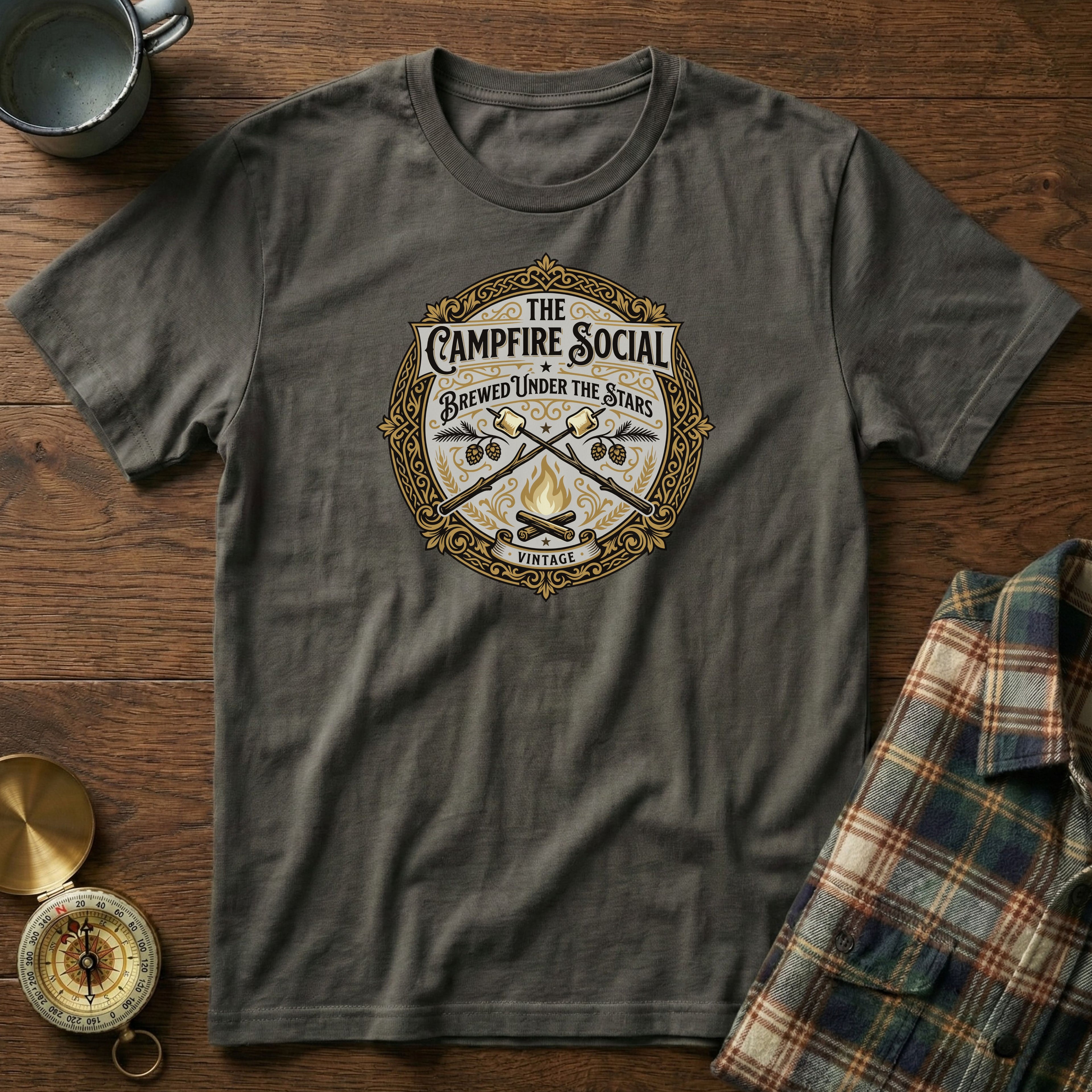 The Campfire Social T-Shirt in Pepper