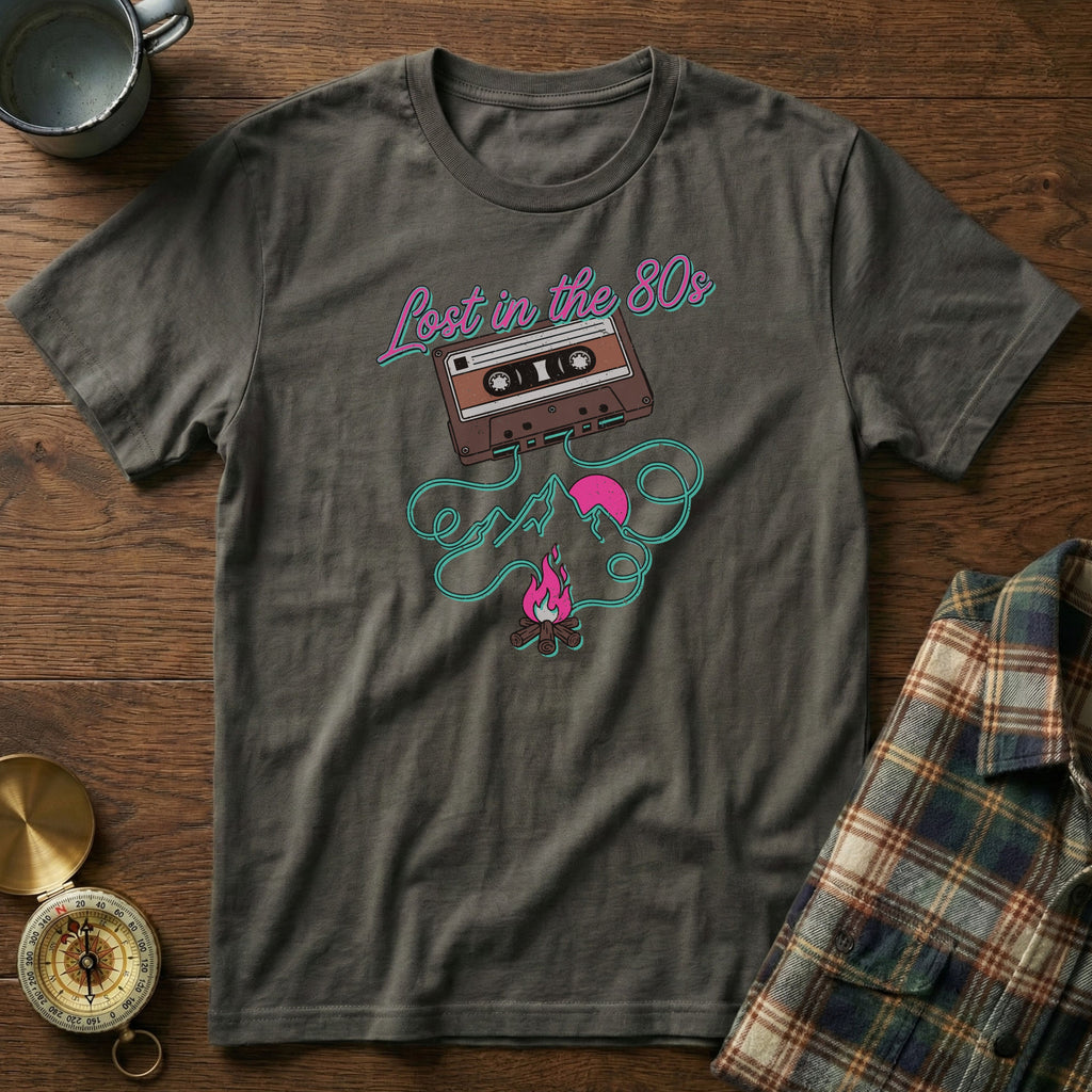 Lost in the 80s Retro Cassette T-Shirt in Pepper