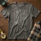 Coastal Wanderer Stamp Collection T-shirt in Pepper