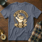 Pelican with fish in beak and text "Low Effort, High Reward" on t-shirt.