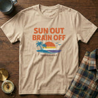 Sun Out Brain Off Retro Beach T-Shirt