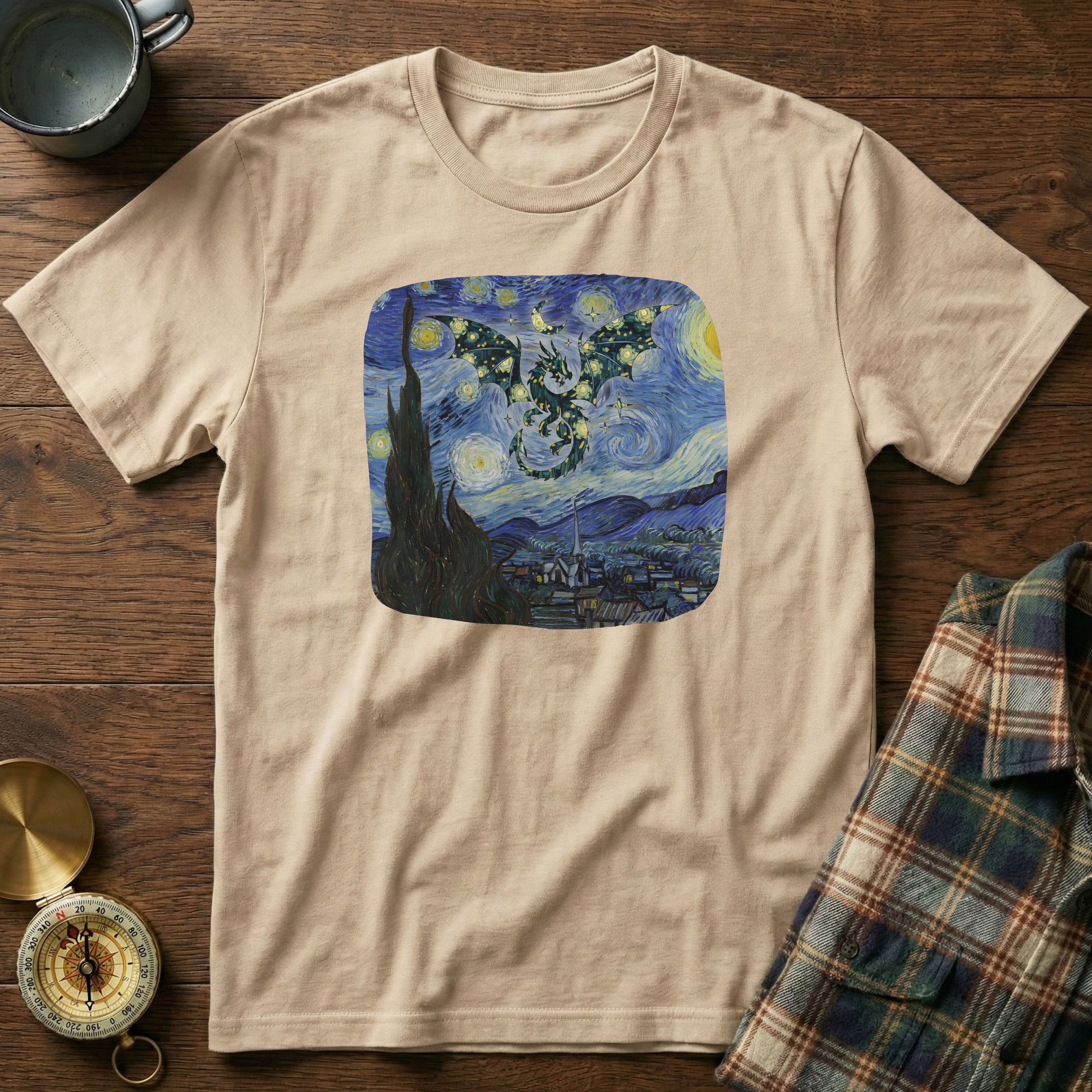 Dragon in Starry Night Van Gogh T-Shirt
