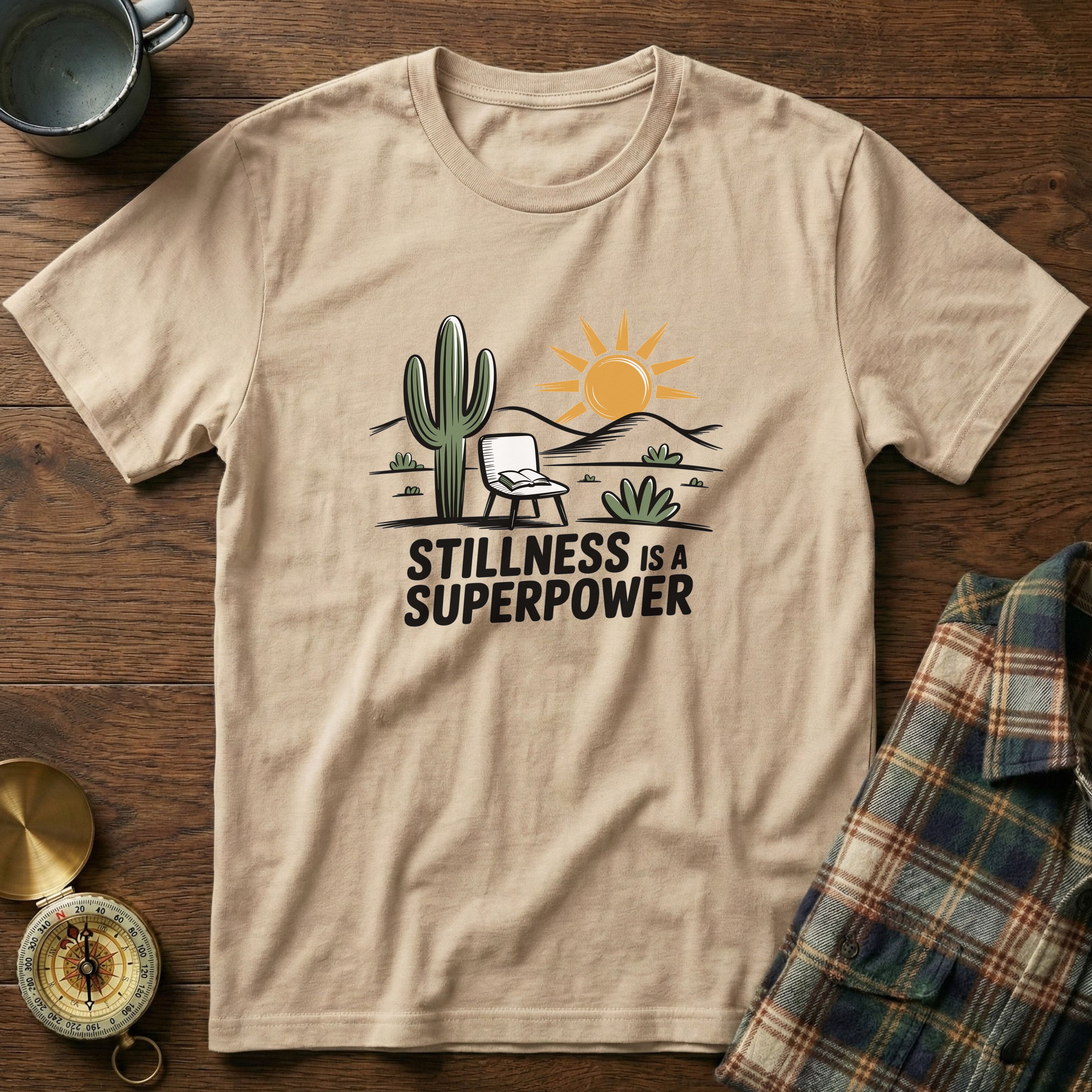 Mindful Cactus & Sun Scene T-Shirt