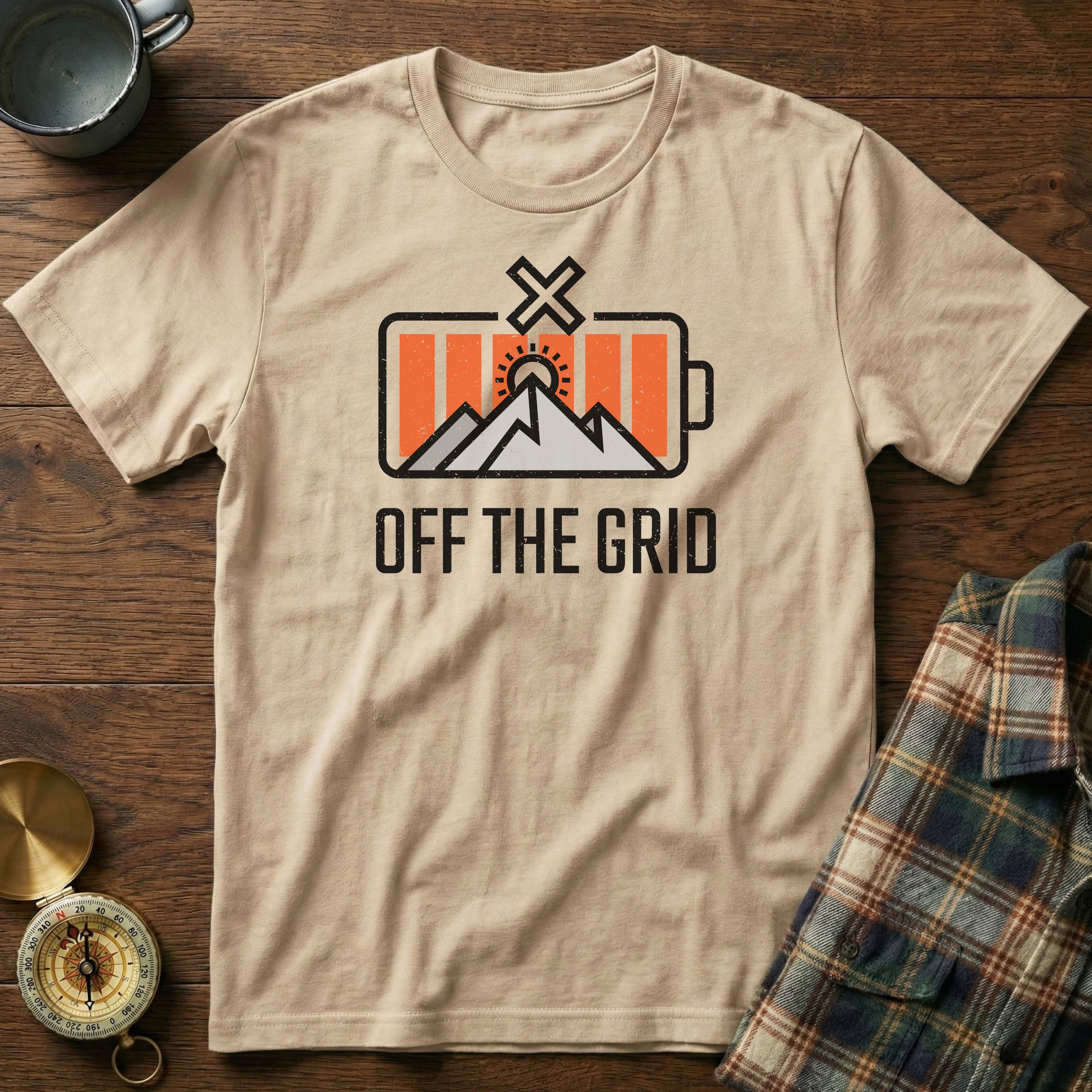 Off The Grid Retro Battery T-Shirt