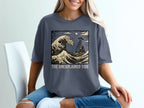 UFO over crashing wave, with "The Unexplained Tide" text.