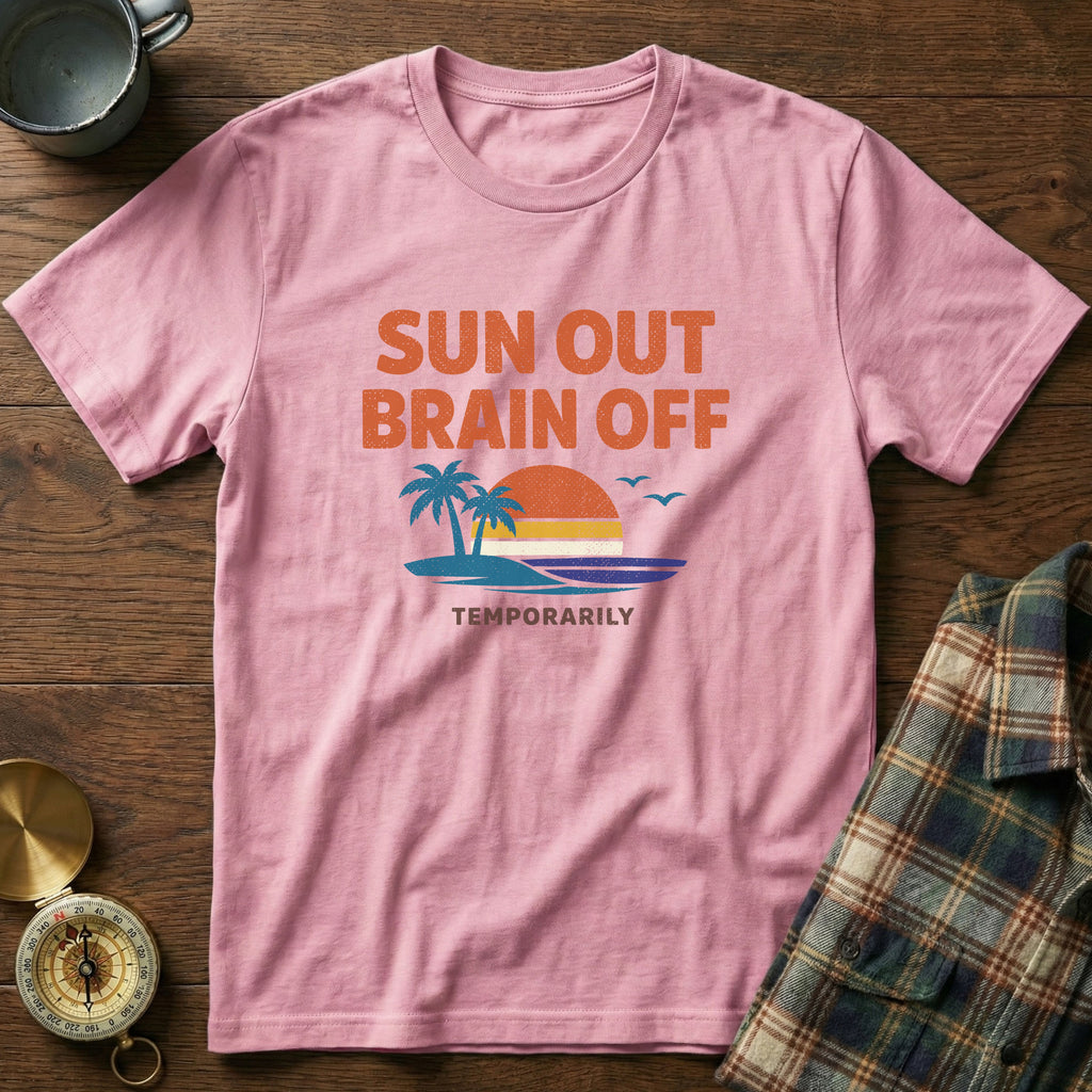 Sun Out Brain Off Retro Beach T-Shirt