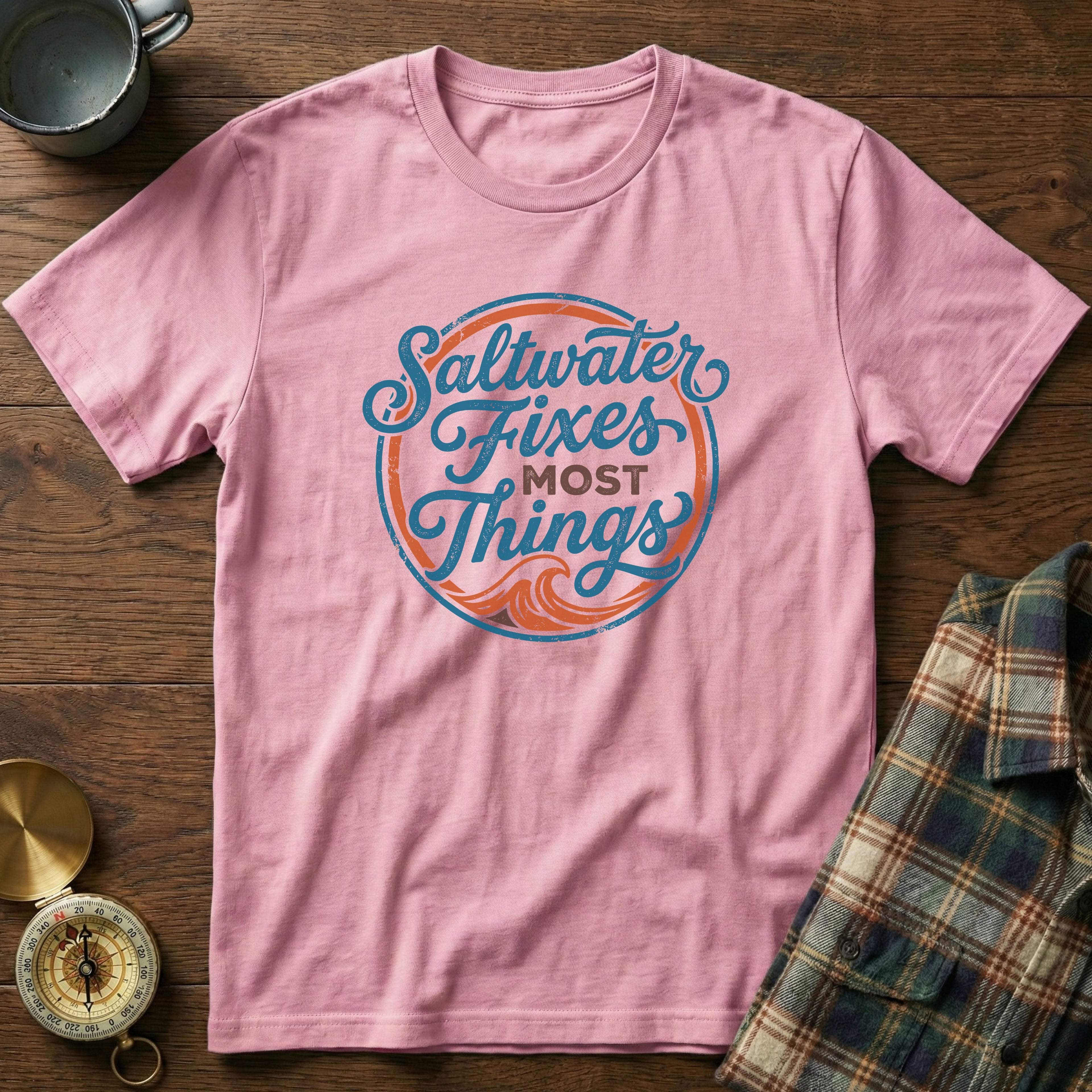 Coastal Retro 'Saltwater' Statement T-Shirt