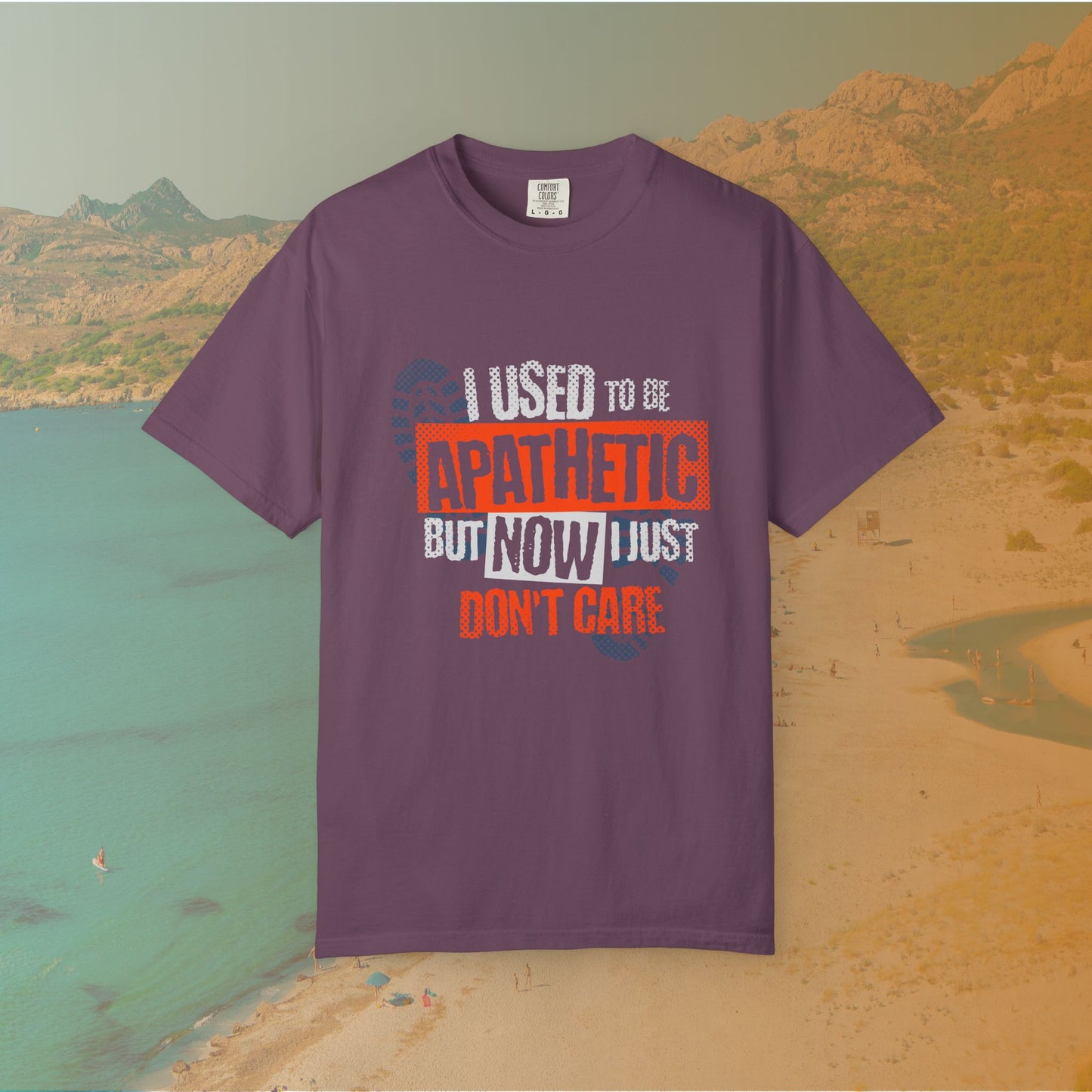 I USED TO BE APATHETIC BUT NOW I JUST DON'T CARE T-Shirt | Sarcastic Funny Quote Tee | Emo/Alt Graphic