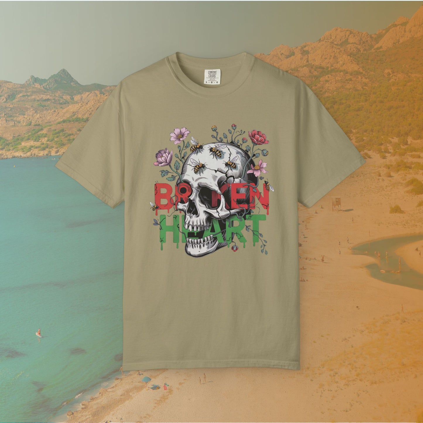 Broken Heart Skull T-Shirt | Dark Floral Goth Graphic Tee | Dark Cottagecore Aesthetic