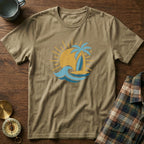 Vintage Island Sun Surf T-Shirt in Khaki