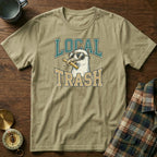 Local Trash Seagull Beach Humor T-shirt in Khaki