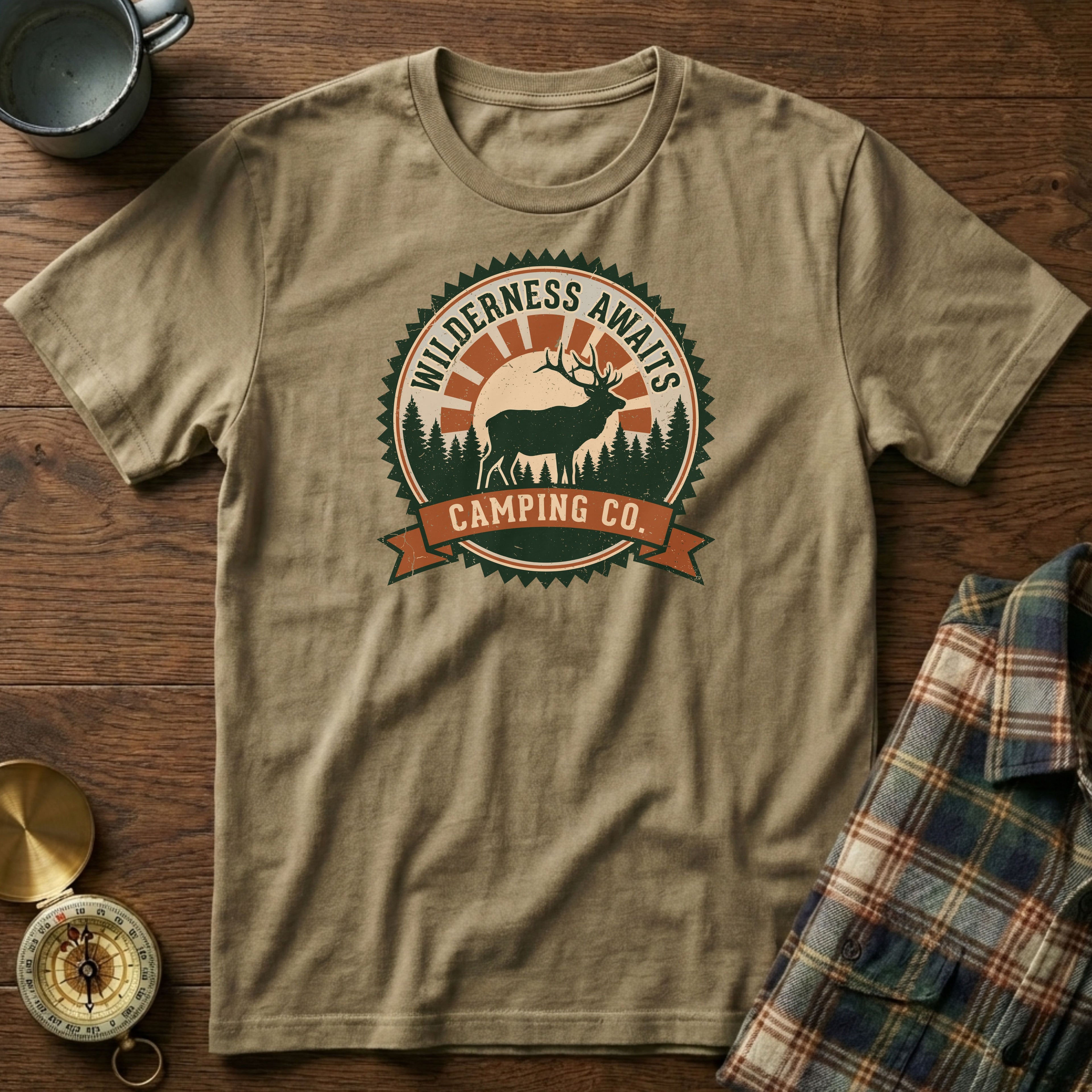 Wilderness Awaits T-Shirt in Khaki
